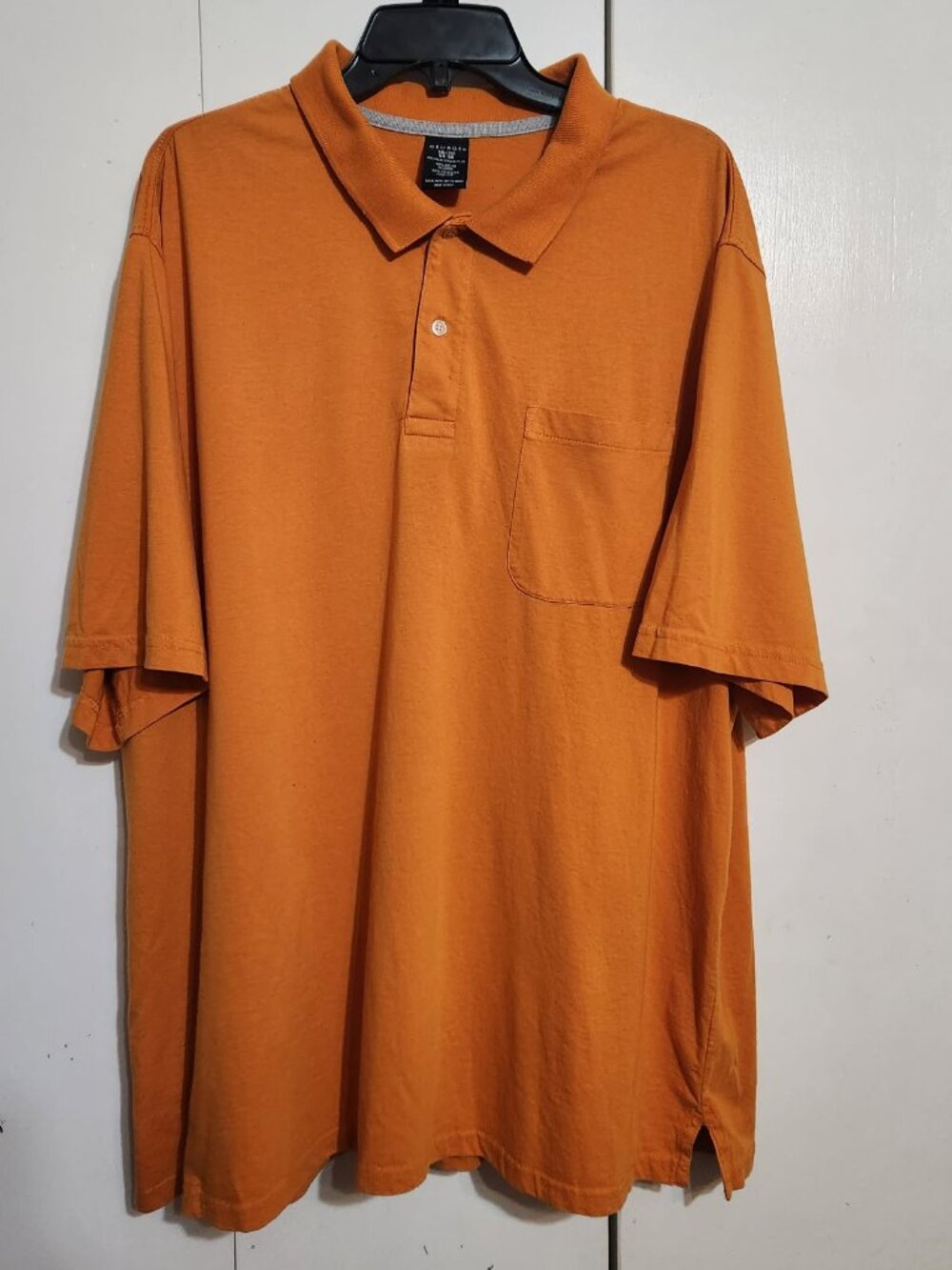 George Polo Shirt Big Men 3XL Orange Short Sleeve Cotton Blend Casual Pocket